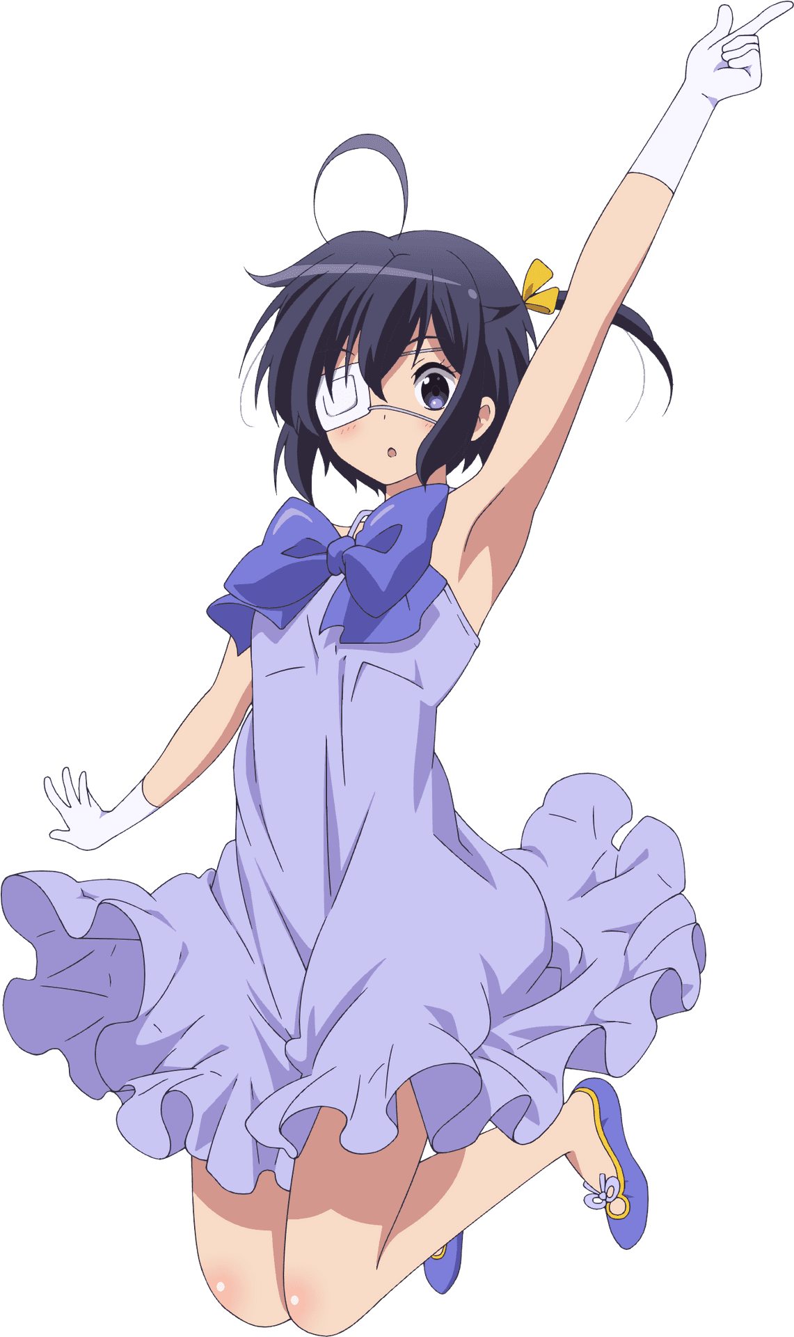 Animated Girl Jumpingin Purple Dress PNG image