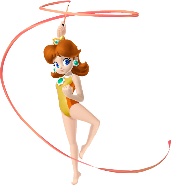 Animated Girl Rhythmic Gymnastics Ribbon Dance PNG image