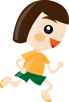 Animated Girl Running Cartoon PNG image