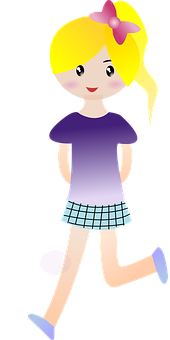 Animated Girl Walking Clipart PNG image