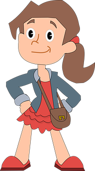 Animated Girlin Casual Outfit PNG image