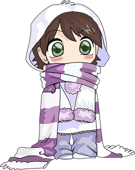 Animated Girlin Winter Clothes PNG image