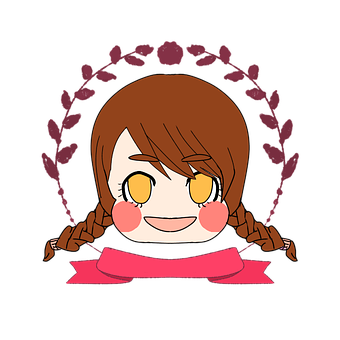 Animated Girlwith Braidsand Floral Frame PNG image