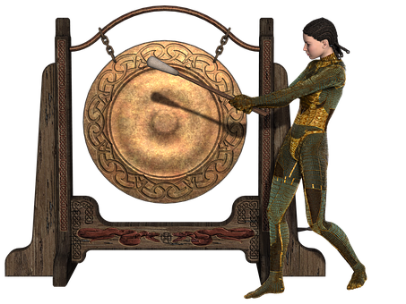 Animated Gong Player PNG image