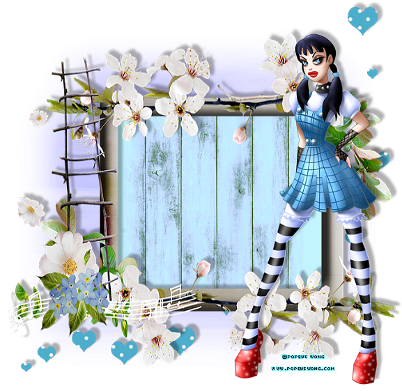 Animated Gothic Girl Spring Backdrop PNG image