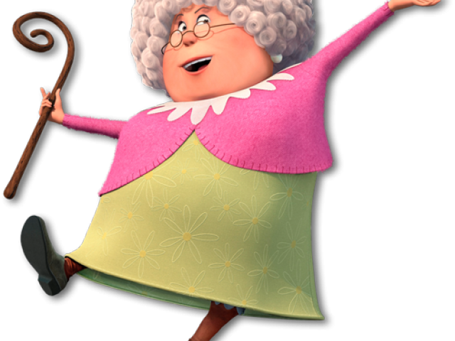 Animated Grandma Celebrating PNG image