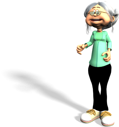 Animated Grandma Character PNG image