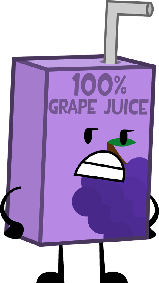 Animated Grape Juice Box Character PNG image