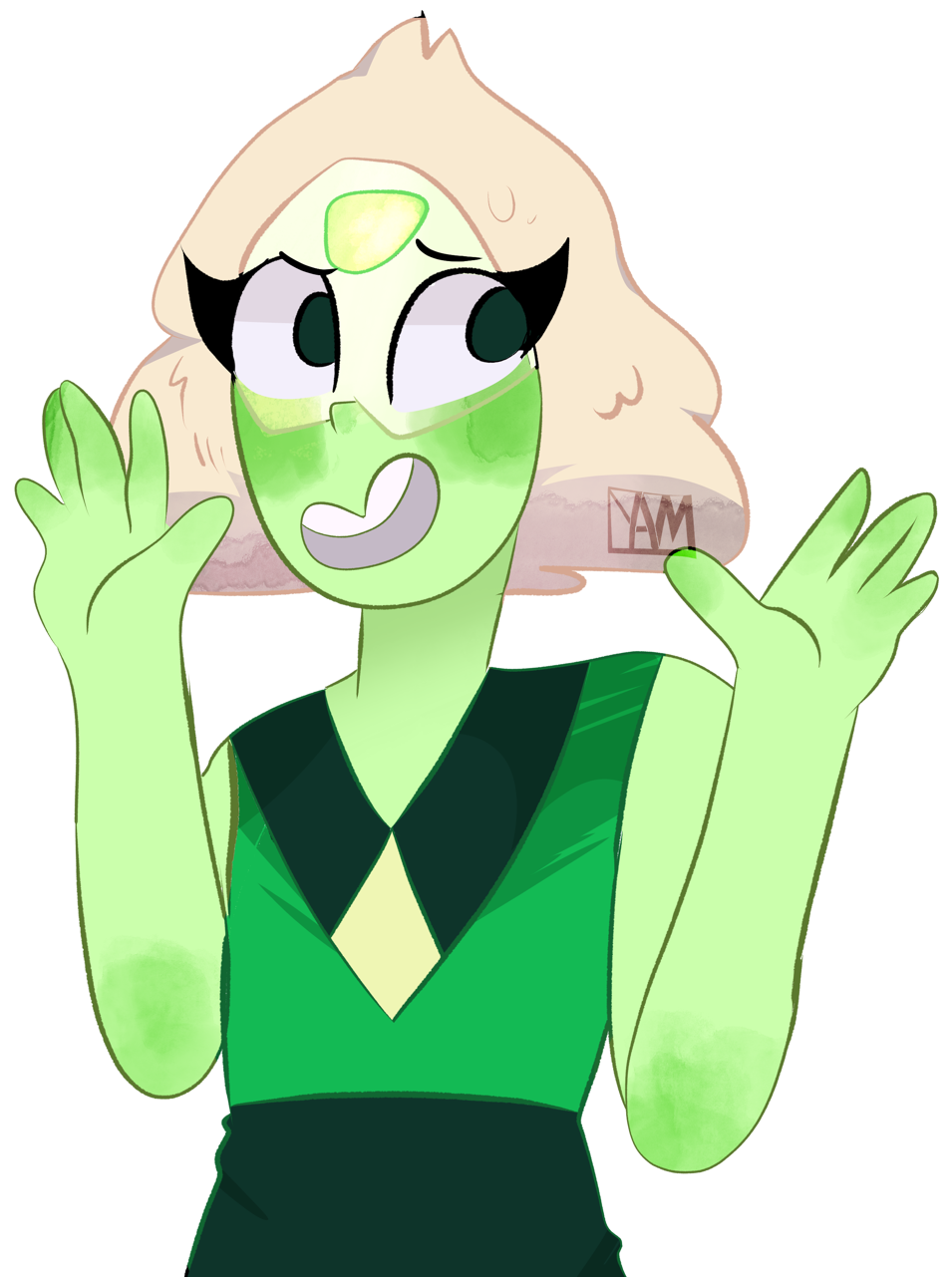 Animated Green Gem Character PNG image