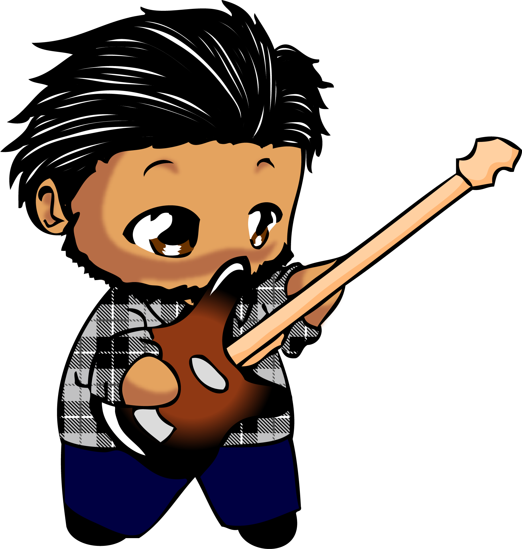 Animated Guitar Player Cartoon PNG image