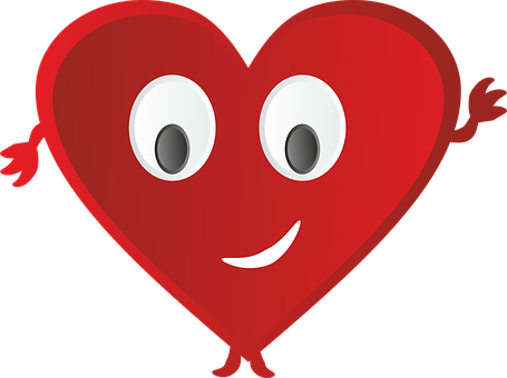 Animated Happy Heart Character PNG image