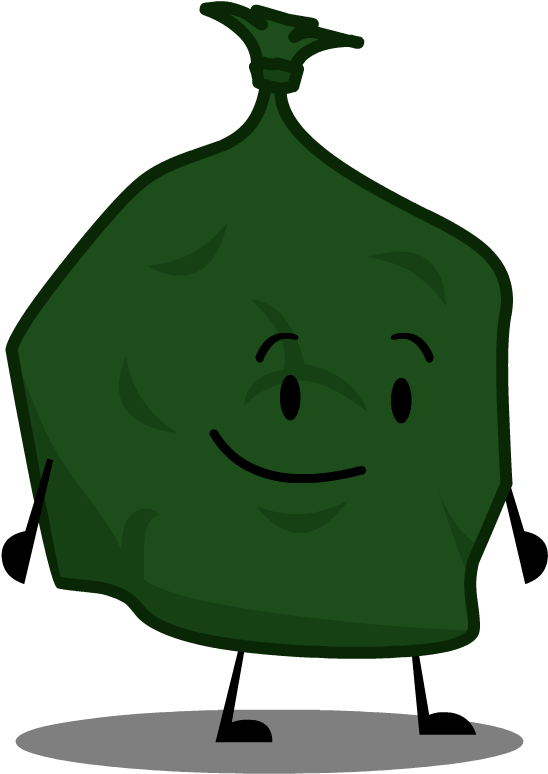 Animated Happy Plastic Bag Character PNG image