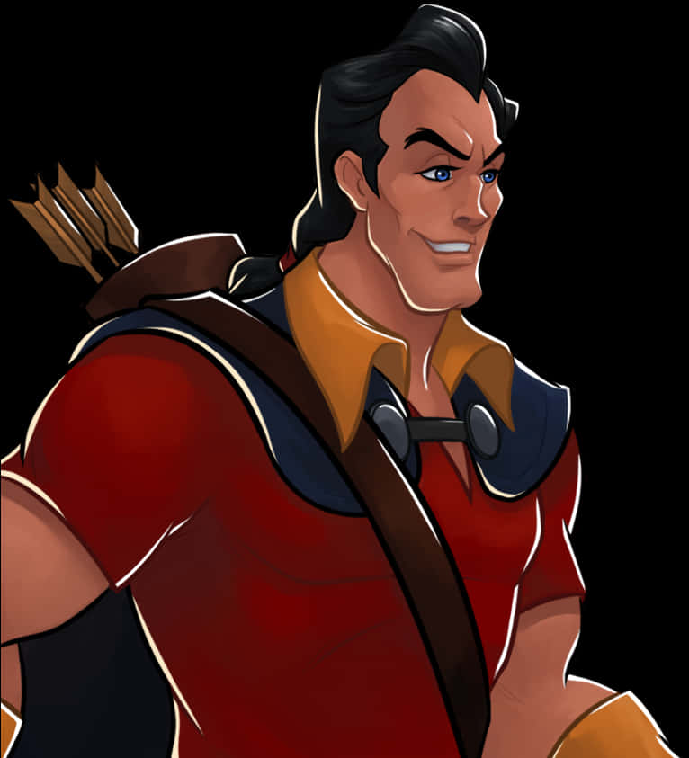 Animated Heroic Archer Portrait PNG image