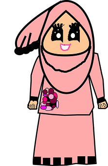 Animated Hijab Character PNG image
