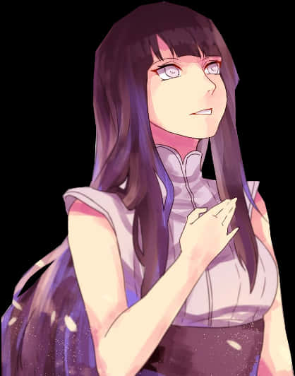 Animated Hinata Portrait PNG image