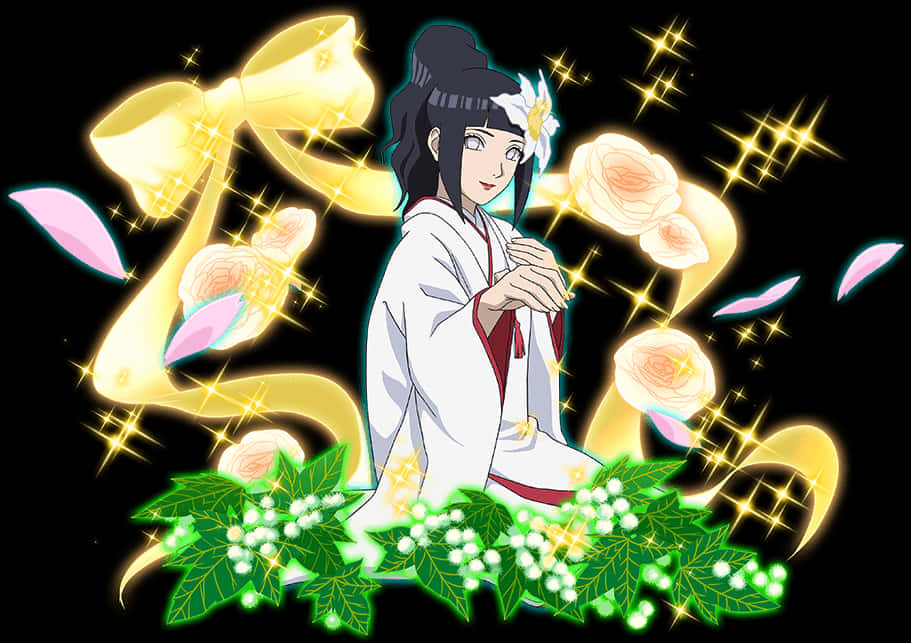 Animated Hinata Traditional Dress PNG image