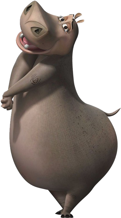 Animated Hippopotamus Character PNG image