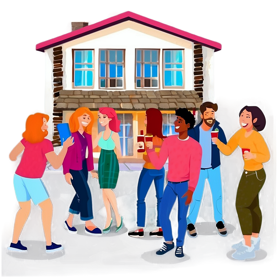 Animated House Party Fun Png 06262024 PNG image