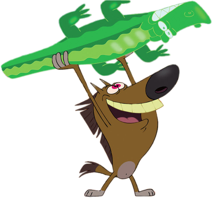 Animated Hyena Carrying Crocodile PNG image