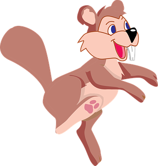 Animated Jumping Squirrel Cartoon PNG image