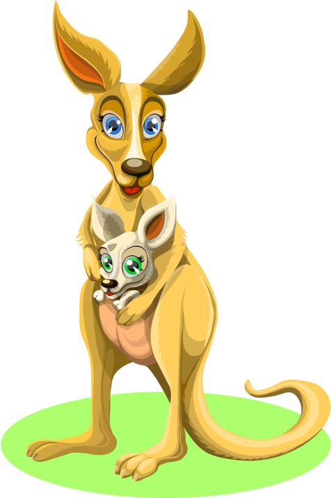 Animated Kangarooand Joey PNG image