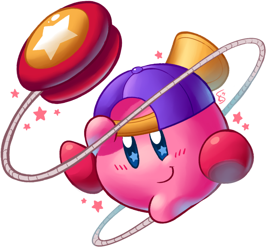 Animated Kirby With Yoyo PNG image