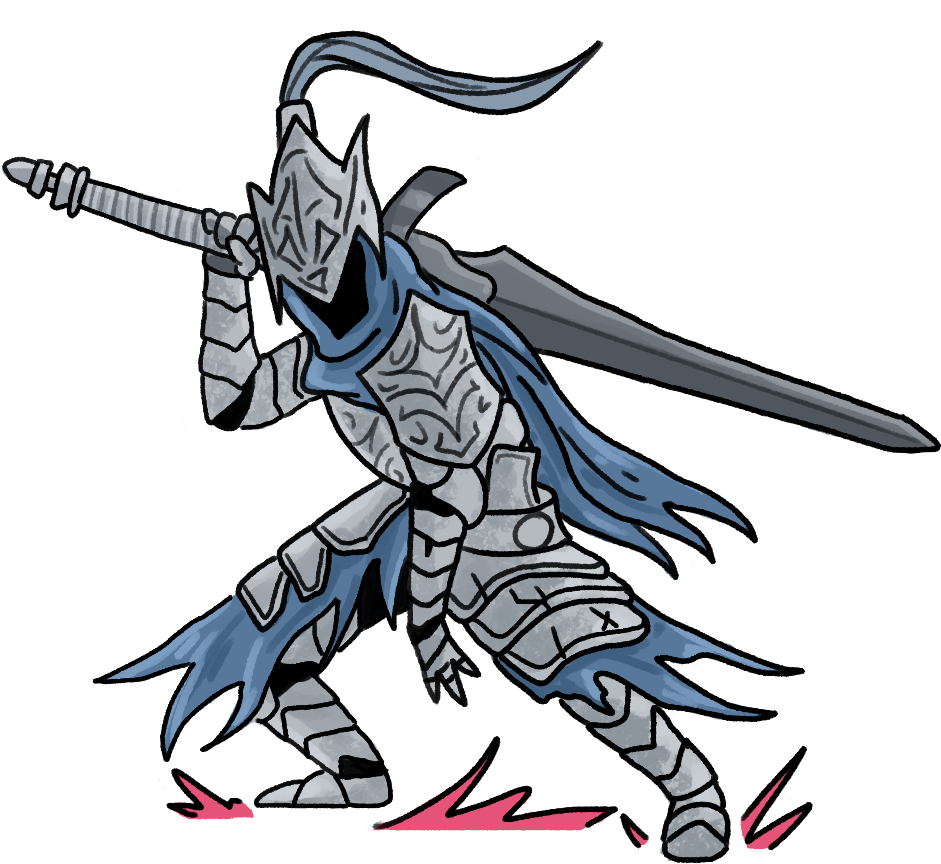 Animated Knight Character With Sword PNG image