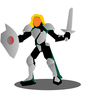 Animated Knight Readyfor Battle PNG image