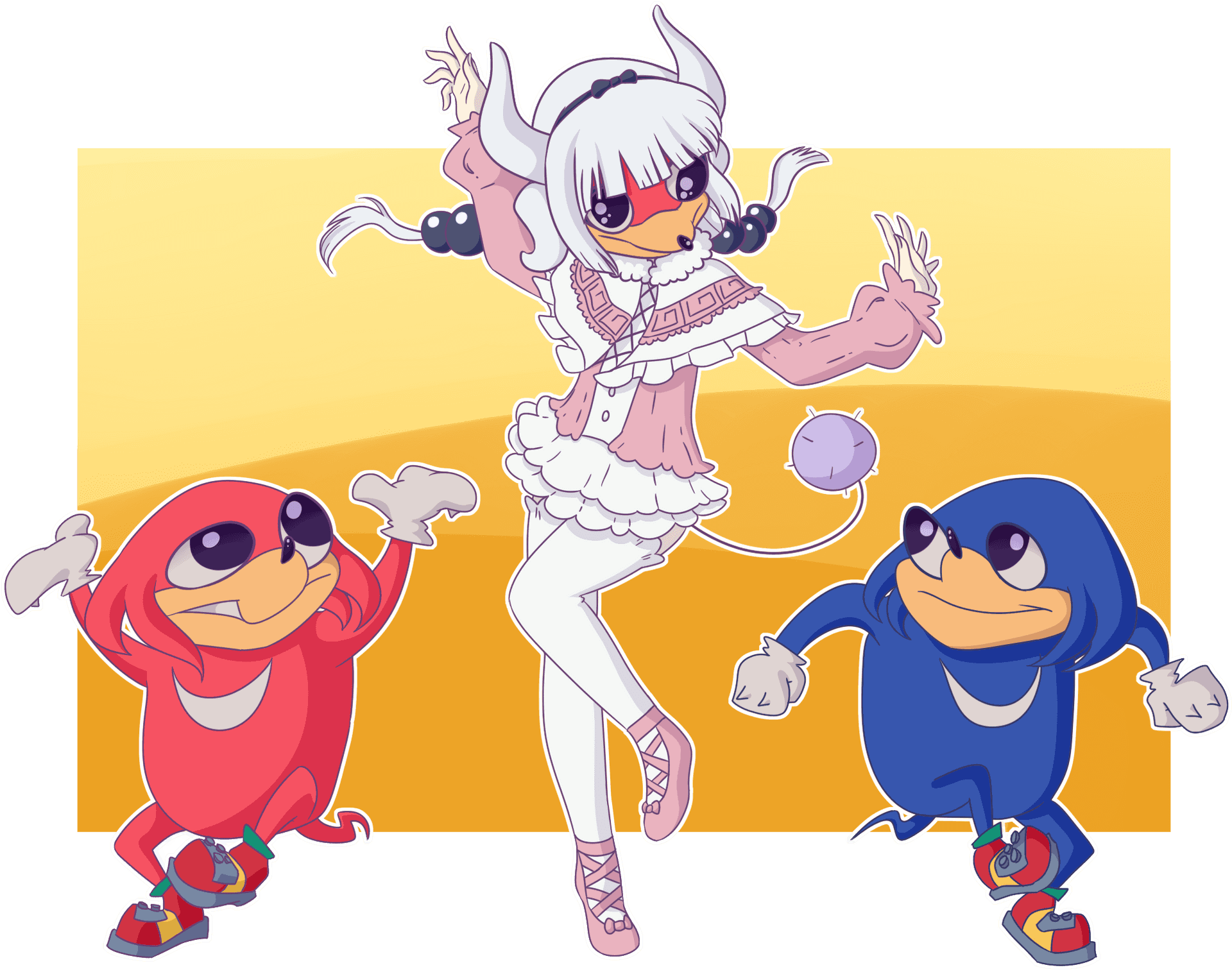 Animated Knucklesand Friends PNG image