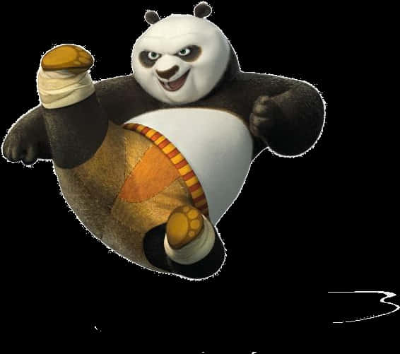 Animated Kung Fu Panda Action Pose PNG image