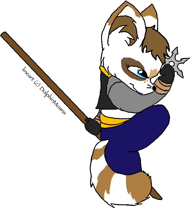 Animated Kung Fu Raccoonwith Staff PNG image