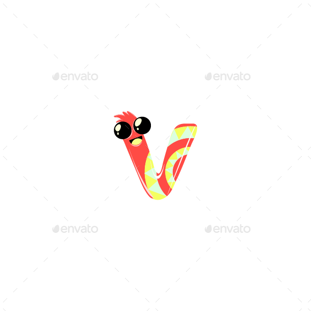 Animated Letter V Character PNG image