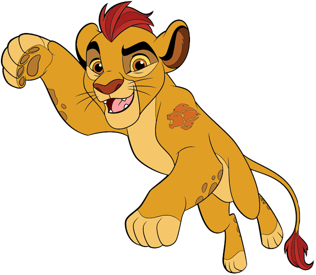 Animated Lion Cub Adventure Pose PNG image