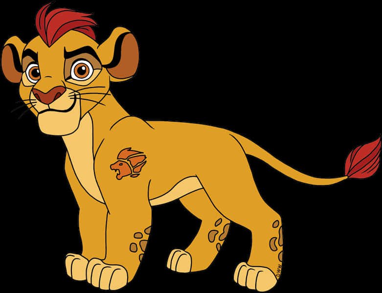 Animated Lion Cub Illustration PNG image
