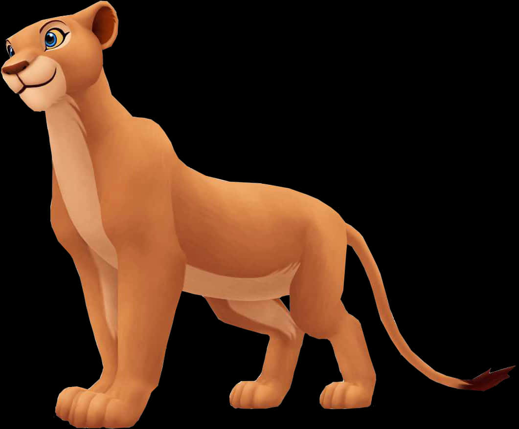 Animated Lion Cub Standing PNG image