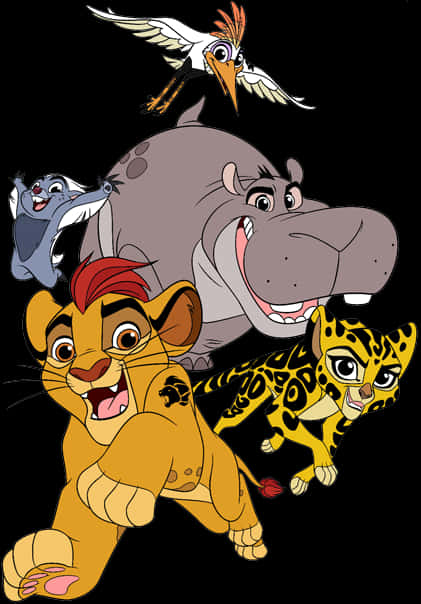 Animated Lionand Friends Adventure PNG image