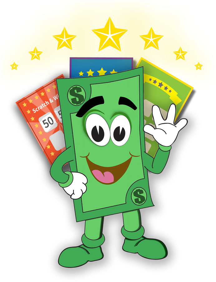 Animated Lottery Ticket Character PNG image