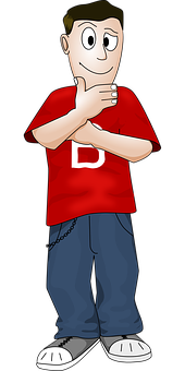 Animated Manin Red Shirt PNG image