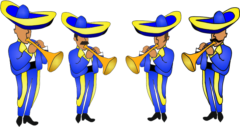 Animated Mariachi Trumpet Players PNG image