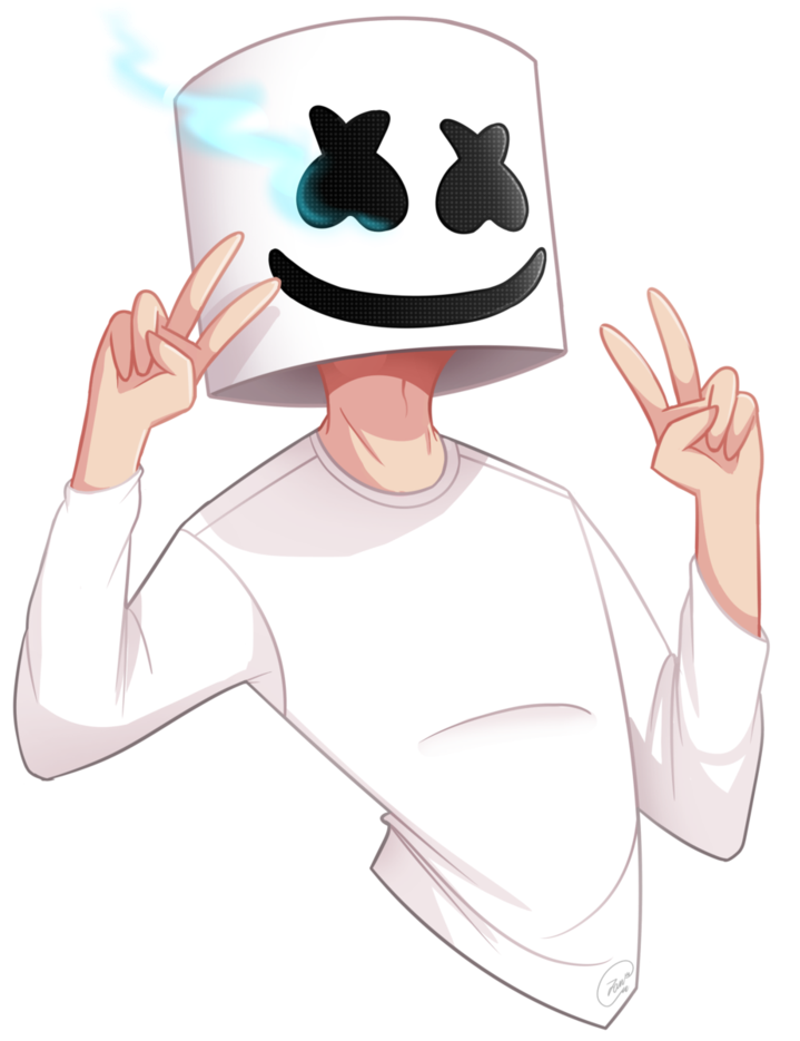 Animated Marshmello Peace Sign PNG image