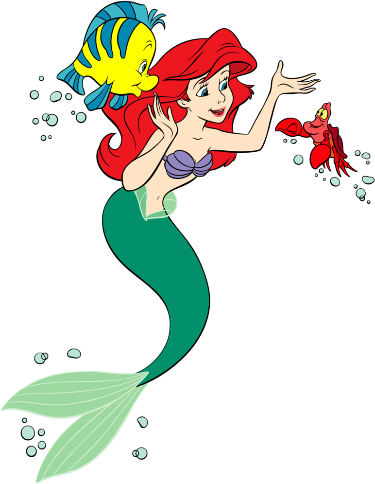 Animated Mermaidand Friends Clipart PNG image