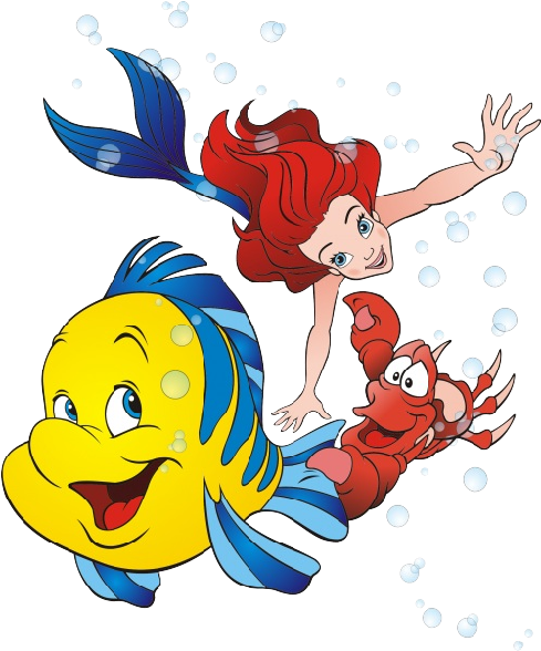 Animated Mermaidand Friends Clipart PNG image