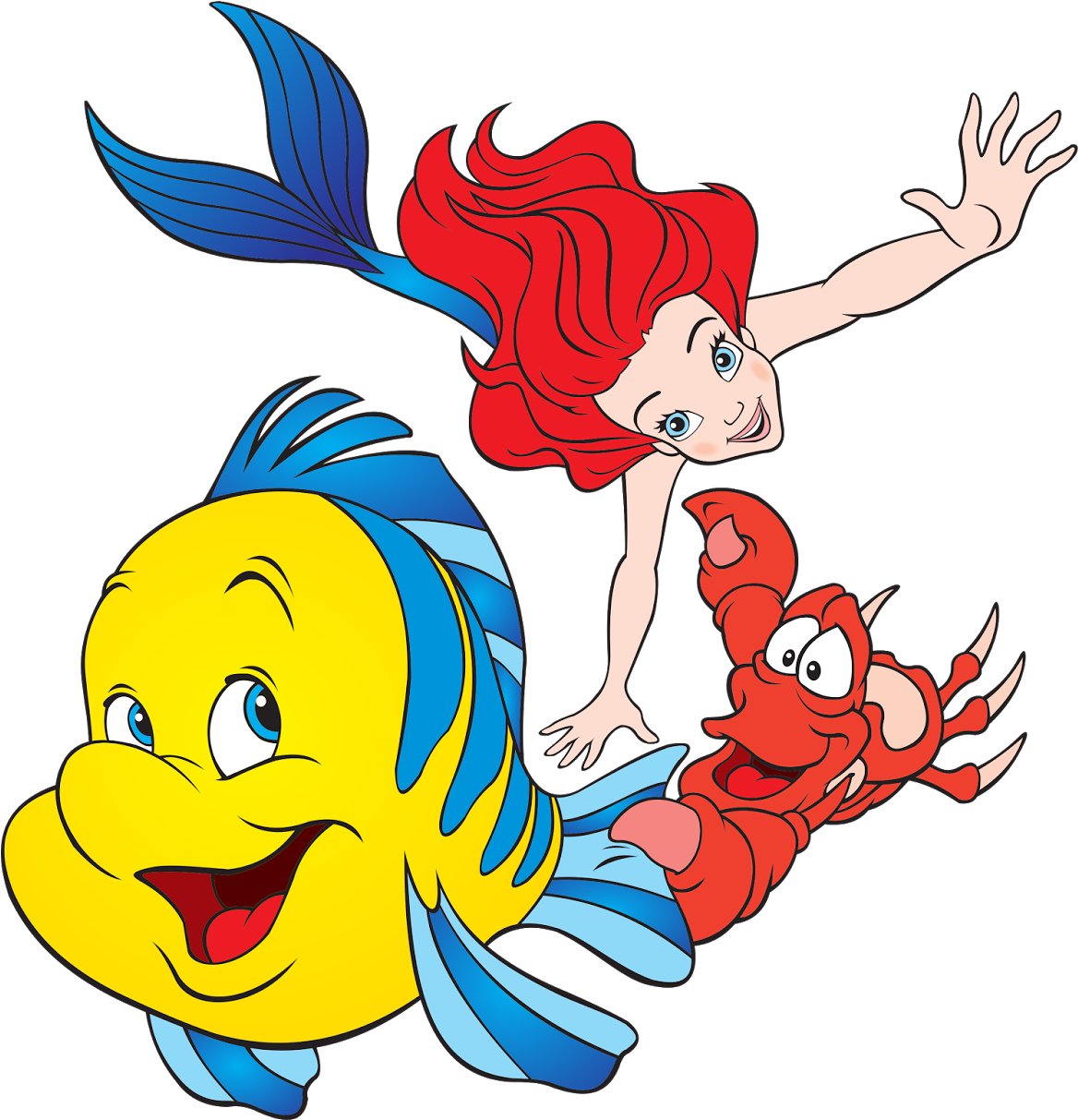 Animated Mermaidand Sea Friends Clipart PNG image