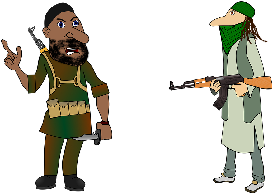 Animated Militant Figures PNG image