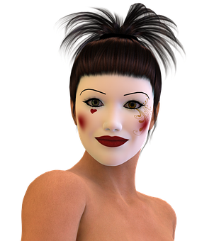 Animated Mime Artist Portrait PNG image