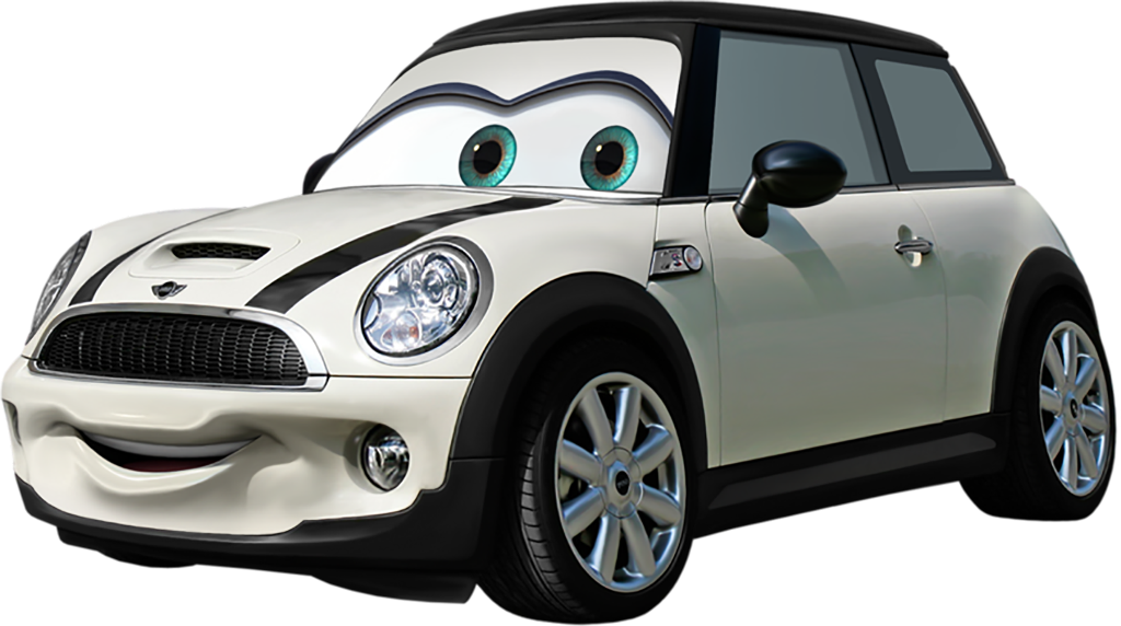 Animated Mini Cooper With Eyes PNG image