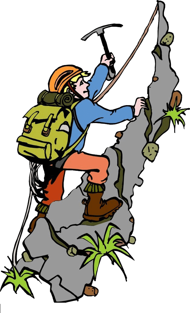 Animated Mountain Climber Adventure PNG image