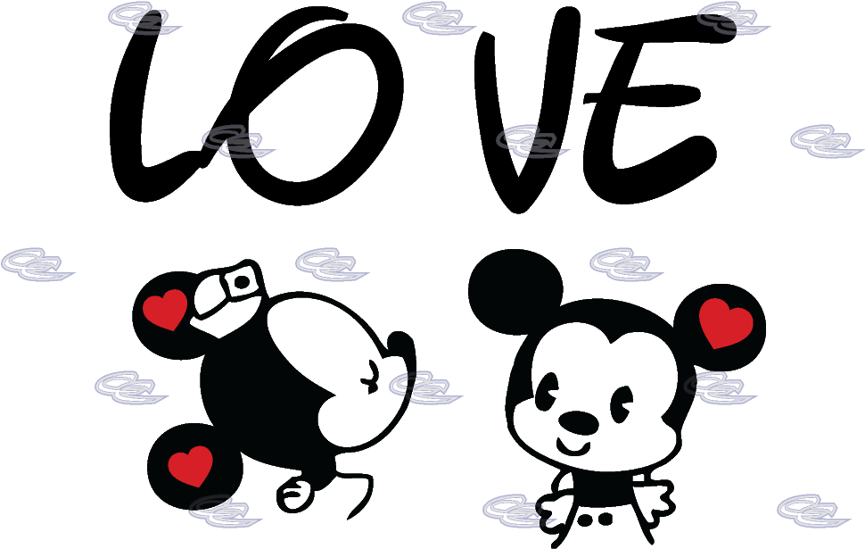 Animated Mouse Charactersin Love PNG image