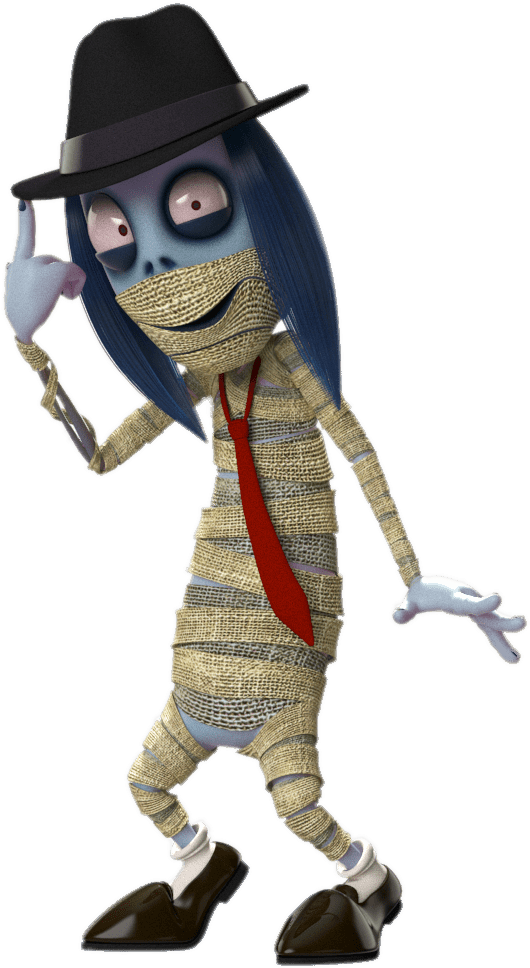 Animated Mummy Character Michael Jackson Pose PNG image