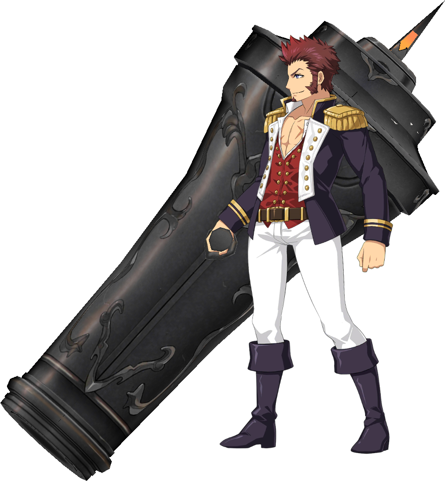Animated Napoleonic Characterwith Cannon Arm PNG image